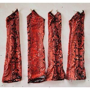 Sequin red slip on glove snake dance accessories costume fashion diva dress up r